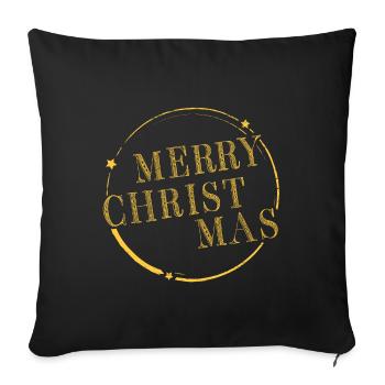 Merry Christmas Typo in a round Circle - Sofa pillowcase 17,3'' x 17,3'' (45 x 45 cm) - black - Front