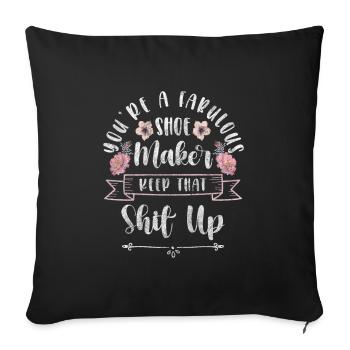 Cordonnier, Chaussures, Artisan, Bottes - Housse de coussin décorative 45 x 45 cm - noir - Devant