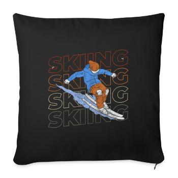 Snowboard Sport Ski alpin Vacances - Housse de coussin décorative 45 x 45 cm - noir - Devant