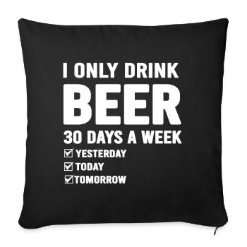 T-shirt de citation d’amour de la bière audacieuse - Housse de coussin décorative 45 x 45 cm - noir - Devant