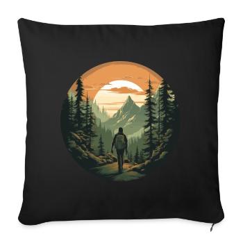 Forest Nature Trekking Adventure - Sofa pillowcase 17,3'' x 17,3'' (45 x 45 cm) - black - Front