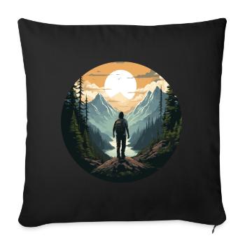 Forest Nature Trekking Adventure - Sofa pillowcase 17,3'' x 17,3'' (45 x 45 cm) - black - Front