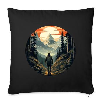 Forest Nature Trekking Adventure - Sofa pillowcase 17,3'' x 17,3'' (45 x 45 cm) - black - Front