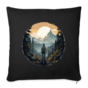 Forest Nature Trekking Adventure - Sofa pillowcase 17,3'' x 17,3'' (45 x 45 cm) - black - Front