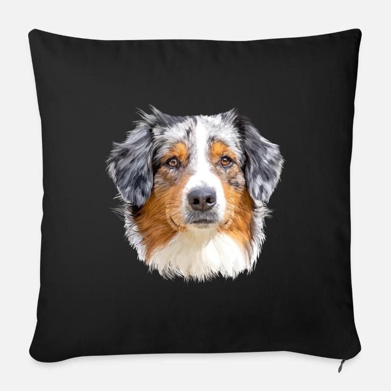 Australian Shepherd - Sofakissenbezug 45 x 45 cm - Schwarz