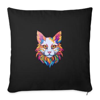 Turkish Van Cat Breed Watercolor Cartoon Kawaii - Sofa pillowcase 17,3'' x 17,3'' (45 x 45 cm) - black - Front