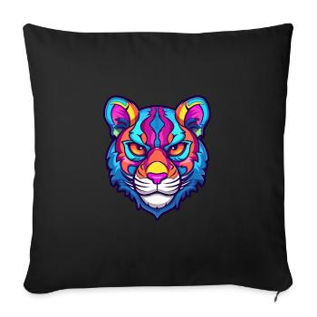Tiger Cat Breed Watercolor Cartoon Kawaii Pet - Sofa pillowcase 17,3'' x 17,3'' (45 x 45 cm) - black - Front