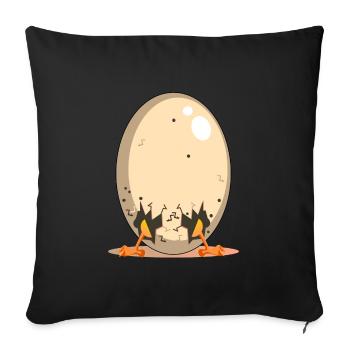 Oeuf de poule drôle - Chicken Coop Cartoon - Housse de coussin décorative 45 x 45 cm - noir - Devant