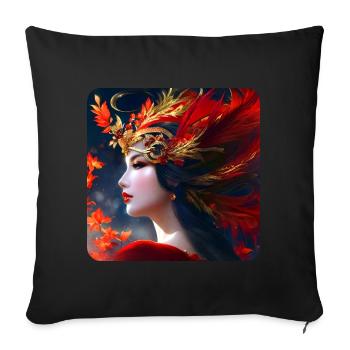 Gorgeous Fantasy Woman - Sofa pillowcase 17,3'' x 17,3'' (45 x 45 cm) - black - Front