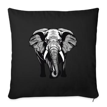 Elephant / Animal / Safari / Zoo / Africa / Comic - Sofa pillowcase 17,3'' x 17,3'' (45 x 45 cm) - black - Front