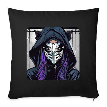 Fille Cybergoth Cool - Housse de coussin décorative 45 x 45 cm - noir - Devant