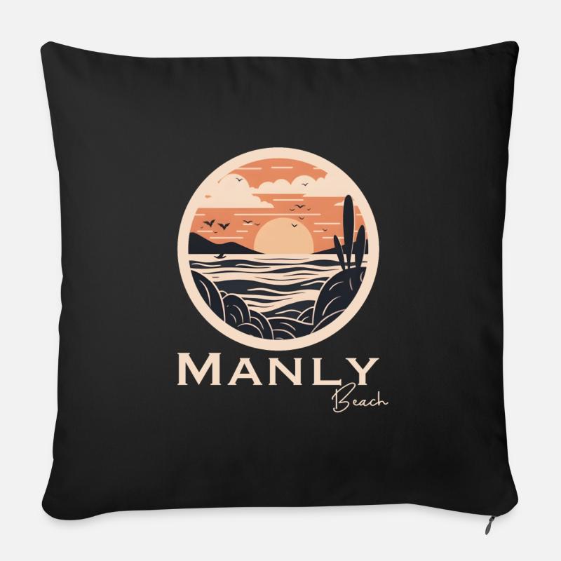 Manly Beach - Sofakissenbezug 45 x 45 cm - Schwarz