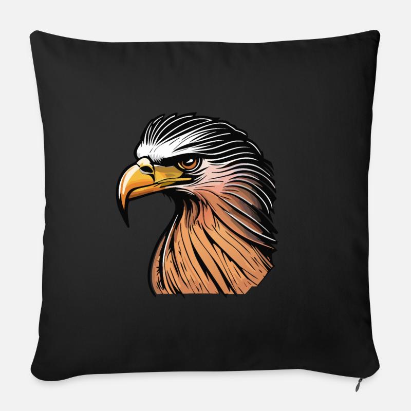 Aigle - Housse de coussin décorative 45 x 45 cm - noir