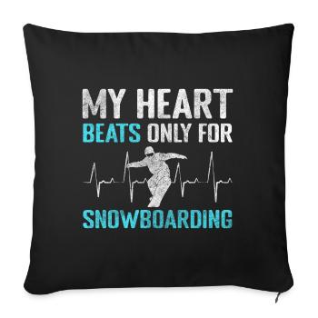 Snowboarder Snow Mountain Winter Holidays - Sofa pillowcase 17,3'' x 17,3'' (45 x 45 cm) - black - Front