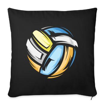 volleyball 3D icon colorful colors beach volleyball - Sofa pillowcase 17,3'' x 17,3'' (45 x 45 cm) - black - Front