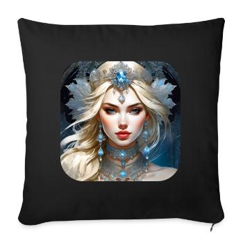 Winter Ice Queen in Gothic Style - Sofa pillowcase 17,3'' x 17,3'' (45 x 45 cm) - black - Front