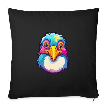 Penguin Colorful Watercolor Cartoon Kawaii Animal - Sofa pillowcase 17,3'' x 17,3'' (45 x 45 cm) - black - Front