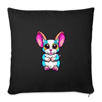Sugar Glider Colorful Watercolor Cartoon Kawaii An - Sofa pillowcase 17,3'' x 17,3'' (45 x 45 cm) - black - Front