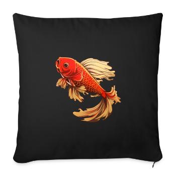 Koi Fish Japanese Carp Pond - Sofa pillowcase 17,3'' x 17,3'' (45 x 45 cm) - black - Front