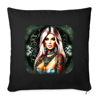 Cool gothic girl with tattoos - Sofa pillowcase 17,3'' x 17,3'' (45 x 45 cm) - black - Front