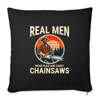Lumberjack Woodworker Woodcutter Chainsaw Arborist - Sofa pillowcase 17,3'' x 17,3'' (45 x 45 cm) - black - Front