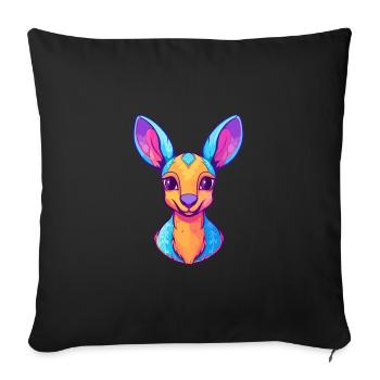 Kangaroo Colorful Watercolor Cartoon Kawaii Animal - Sofa pillowcase 17,3'' x 17,3'' (45 x 45 cm) - black - Front