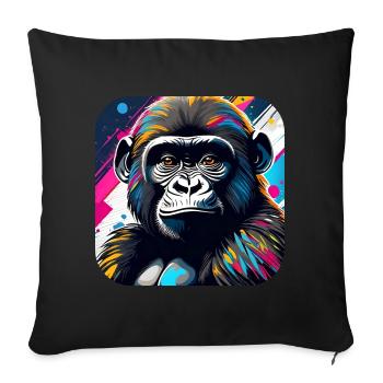 Cool gorilla in graffiti style - Sofa pillowcase 17,3'' x 17,3'' (45 x 45 cm) - black - Front