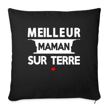 Citation Maternelle Sur Terre - Housse de coussin décorative 45 x 45 cm - noir - Devant