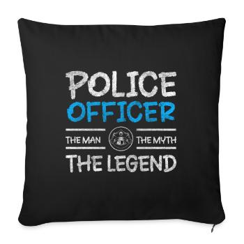 Policewoman Right Sheriff Handcuffs - Sofa pillowcase 17,3'' x 17,3'' (45 x 45 cm) - black - Front