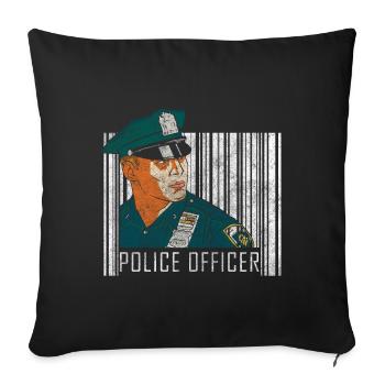 Policier Blue Light Crime Scene Chase - Housse de coussin décorative 45 x 45 cm - noir - Devant