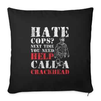 Policewoman Sheriff Siren - Sofa pillowcase 17,3'' x 17,3'' (45 x 45 cm) - black - Front