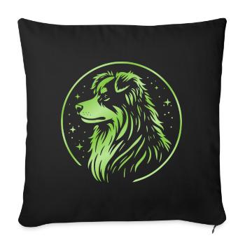 Dream dog Aussie green - Sofa pillowcase 17,3'' x 17,3'' (45 x 45 cm) - black - Front