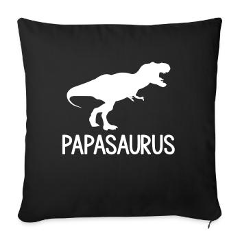 T shirt humoristique papasaurus - Housse de coussin décorative 45 x 45 cm - noir - Devant