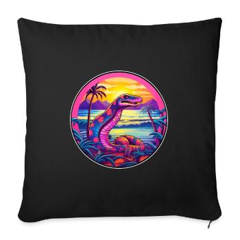 Snake Colorful Watercolor Cartoon Kawaii Animal - Sofa pillowcase 17,3'' x 17,3'' (45 x 45 cm) - black - Front