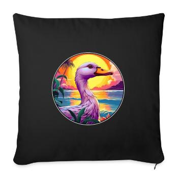 Duck Colorful Watercolor Cartoon Kawaii Animal - Sofa pillowcase 17,3'' x 17,3'' (45 x 45 cm) - black - Front