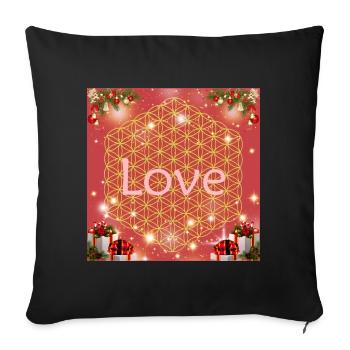 Flower of Life Love Christmas Gifts - Sofa pillowcase 17,3'' x 17,3'' (45 x 45 cm) - black - Front