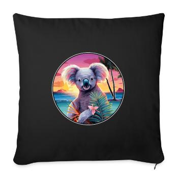 Koala Buntes Aquarell Cartoon Kawaii Tier - Sofakissenbezug 45 x 45 cm - Schwarz - Vorne
