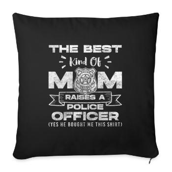 Sirène d’arrêt de la police - Housse de coussin décorative 45 x 45 cm - noir - Devant
