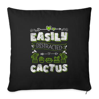 Cacti Prickly Gardener Sting - Sofa pillowcase 17,3'' x 17,3'' (45 x 45 cm) - black - Front