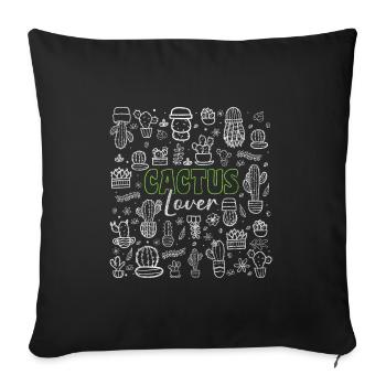 Plant Sun Humor Prickly - Sofa pillowcase 17,3'' x 17,3'' (45 x 45 cm) - black - Front