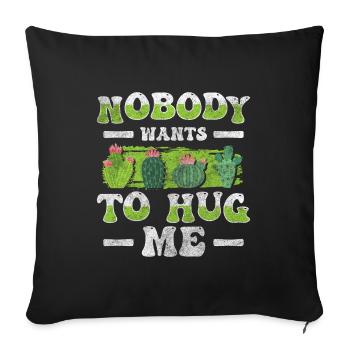Cactus épines jardinier - Housse de coussin décorative 45 x 45 cm - noir - Devant
