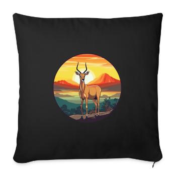 Impala Buntes Aquarell Cartoon Kawaii Tier - Sofakissenbezug 45 x 45 cm - Schwarz - Vorne