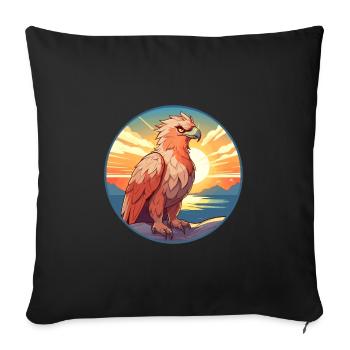 Griffin buntes Aquarell Cartoon Kawaii Tier - Sofakissenbezug 45 x 45 cm - Schwarz - Vorne