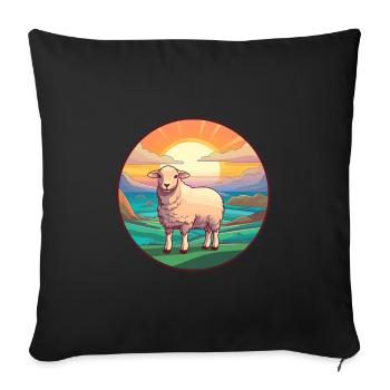 Sheep Colorful Watercolor Cartoon Kawaii Animal - Sofa pillowcase 17,3'' x 17,3'' (45 x 45 cm) - black - Front