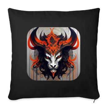 Diabolical Bull - Sofa pillowcase 17,3'' x 17,3'' (45 x 45 cm) - black - Front