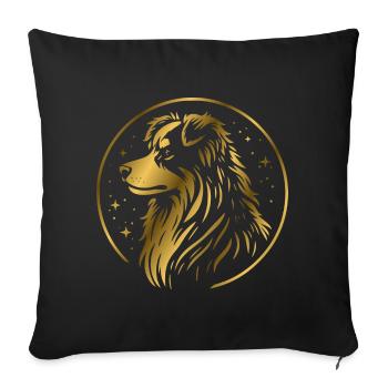 Chien de rêve Aussie gold - Housse de coussin décorative 45 x 45 cm - noir - Devant