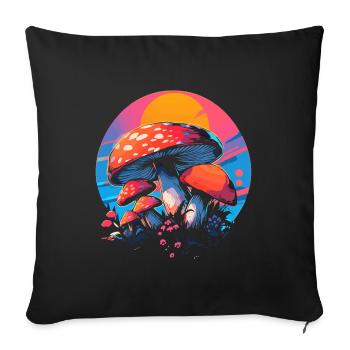 Fly Agaric - Sofa pillowcase 17,3'' x 17,3'' (45 x 45 cm) - black - Front