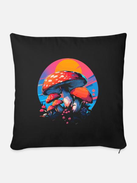 Fly Agaric - Sofakissenbezug 45 x 45 cm - Schwarz