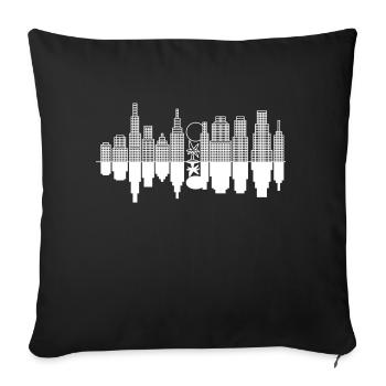 City Skyline + Tree - White - Sofa pillowcase 17,3'' x 17,3'' (45 x 45 cm) - black - Front