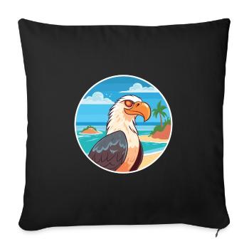 Eagle Watercolor Cartoon Kawaii Clipart Animal - Sofa pillowcase 17,3'' x 17,3'' (45 x 45 cm) - black - Front